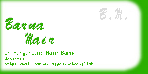 barna mair business card